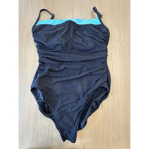 Miraclesuit Women's One Piece Slimming Built In Bra Swimsuit Size 14 2555